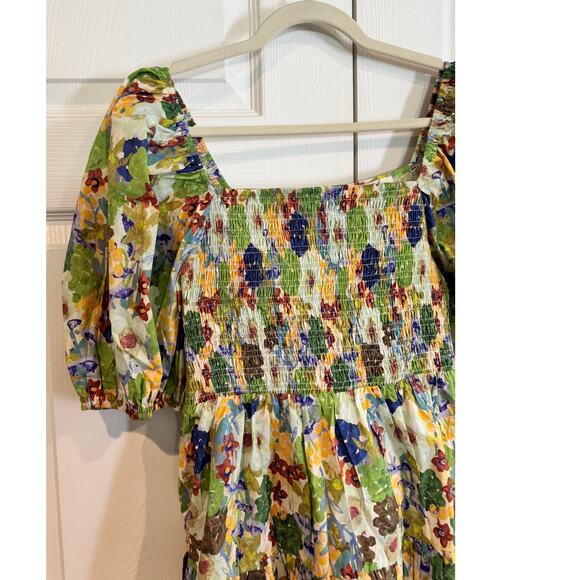 NEW Easel Cotton Poplin Babydoll Eyelet Dress Large Dress - Picture 7 of 8